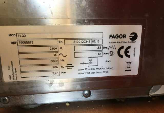 Посудомоечная машина fagor FI 30