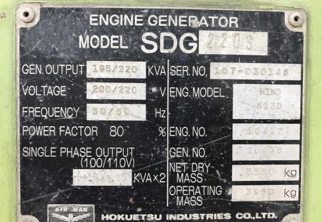 Дизельный генератор Airman SDG220S бу