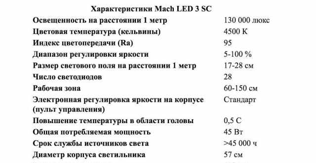 Хирургическая лампа Dr.Mach LED 3 SC