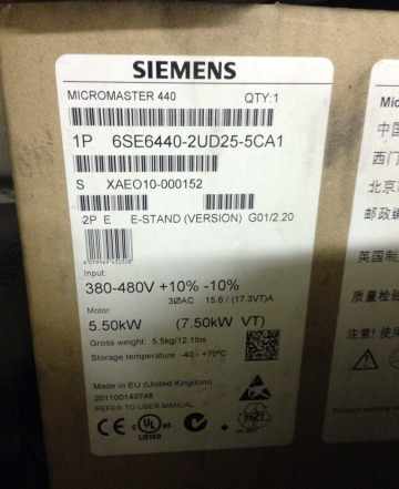 Частотный преобразователь Siemens Micromaster 440