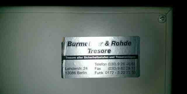 Сейф с замком Burmeier Rohde Tresore (Германия)