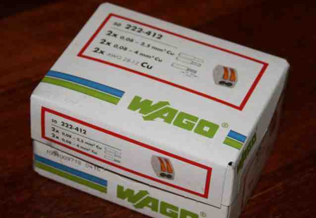 Клеммники 2-х контактные wago 222-412