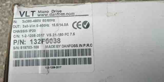 Преобразователь частоты Danfoss FC051 7.5 кВт новы