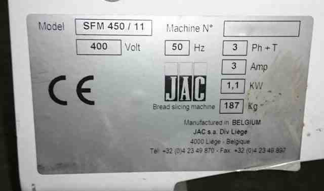 Хлеборезка JAC SFM 450/11 б/у