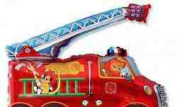 Шар (30" /76 см) Фигура, Пожарная машина, Красный