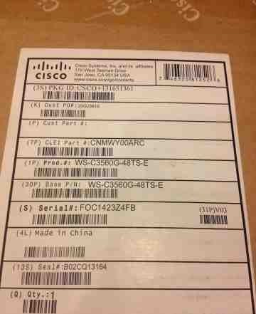 Cisco Коммутатор 3560 WS-C3560G-48TS-E. новый