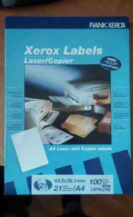 Наклейки-этикетки Xerox labels А4 21 63.5х38.1 мм