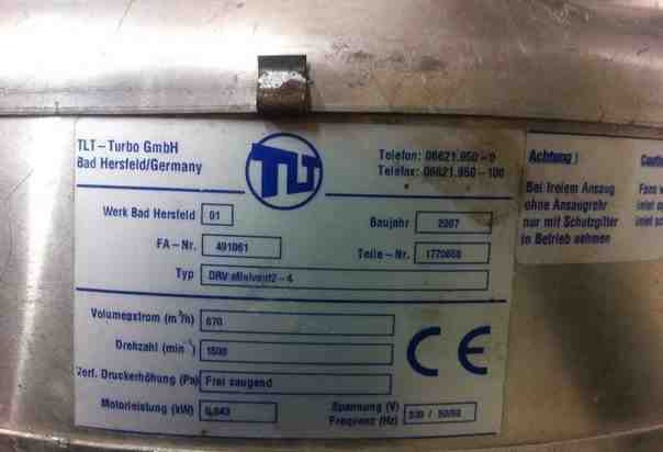 Крышный вентилятор TLT-Turbo GmbH, Германия