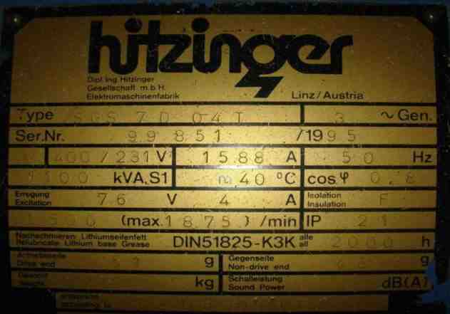 Дизельный генератор(электростанция) hitzinger SGS