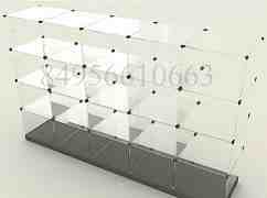 Витринные стеклянные стеллажи - "кубики" б/у